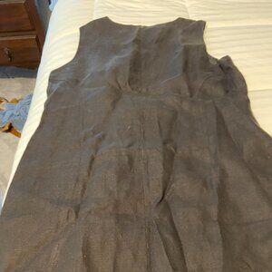 Talbots Sleeveless Black Linen Sheath size 18